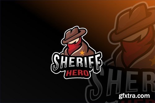 Sheriff Hero Esport Logo Template