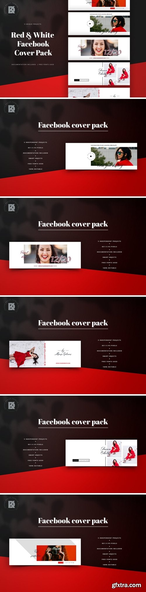 Red & White Facebook Social Media Pack