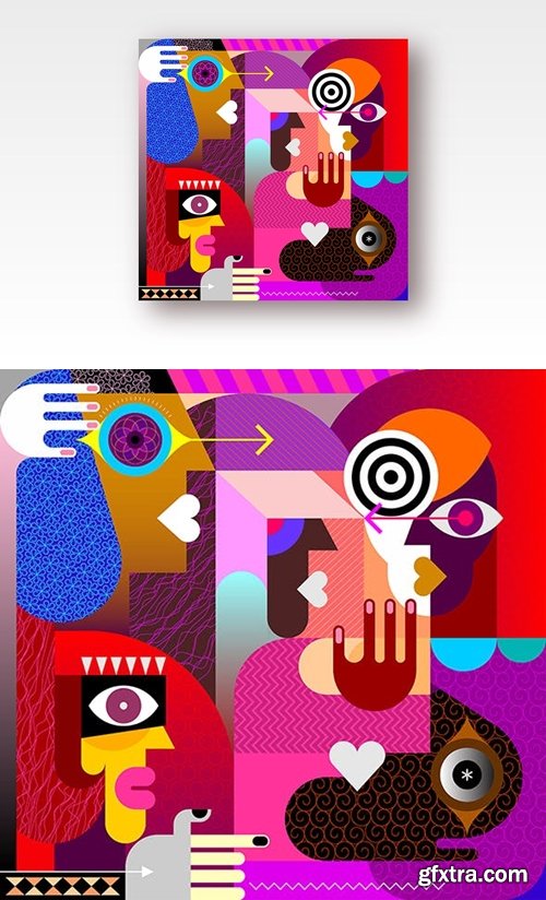 Five Different People vector artwork