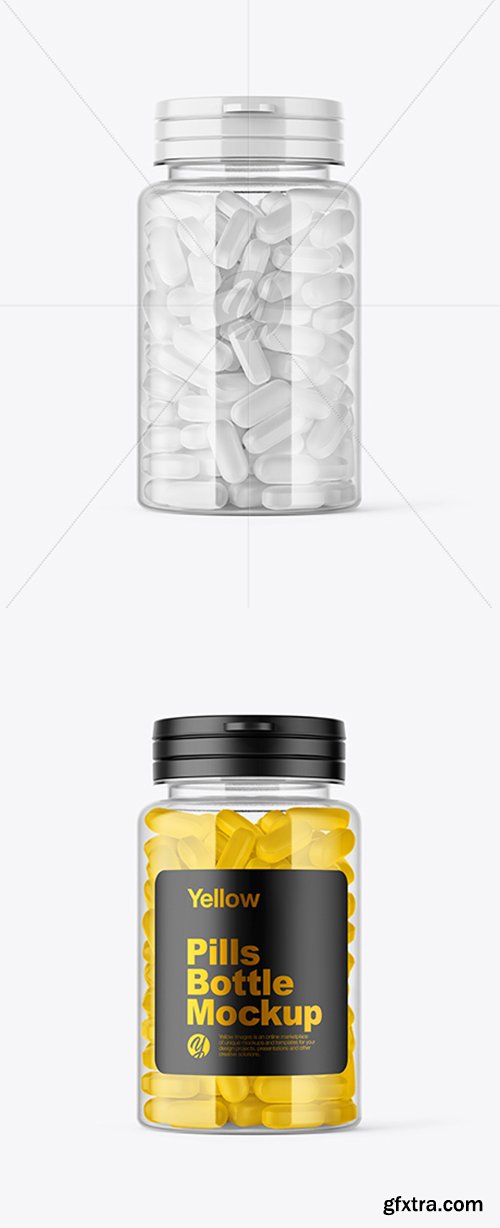 Clear Pills Bottle Mockup 39200