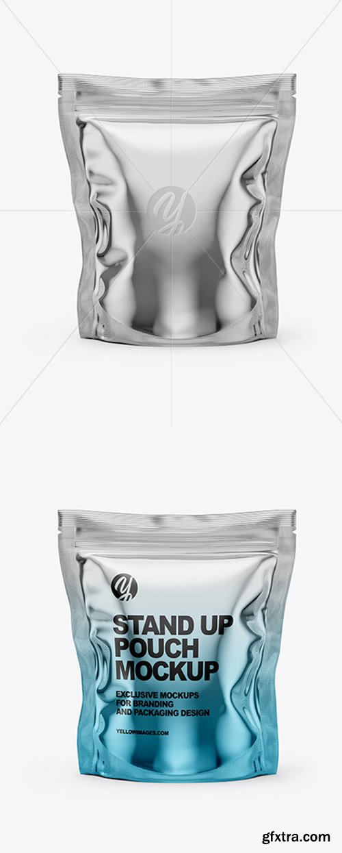 Metallic Stand Up Pouch Bag Mockup 53425