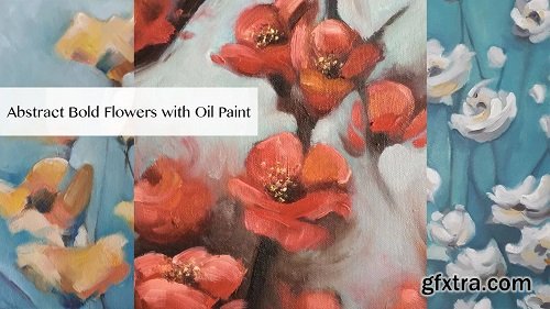 Bold Abstract Flowers in oil Painting