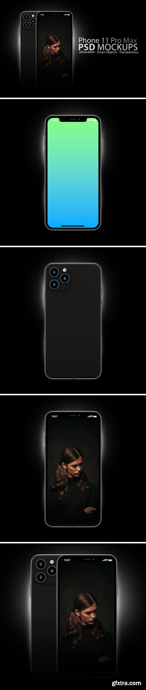 Phone 11 PSD Mockups in Black