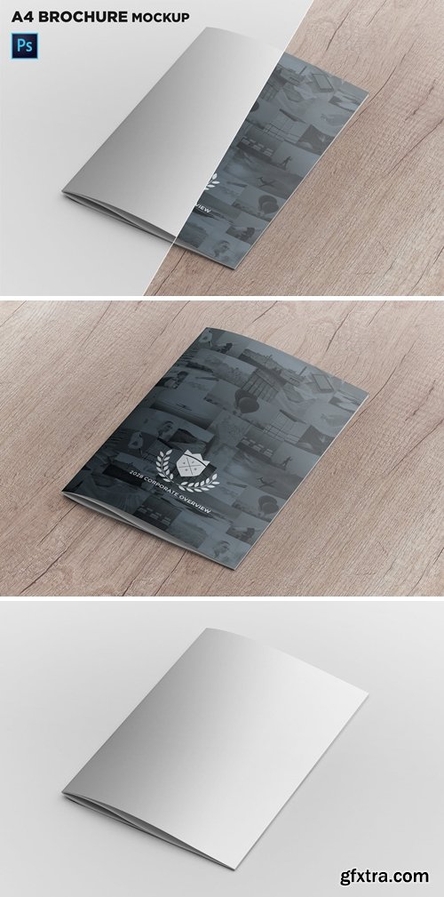 A4 Brochure Cover Mockup Perspective View