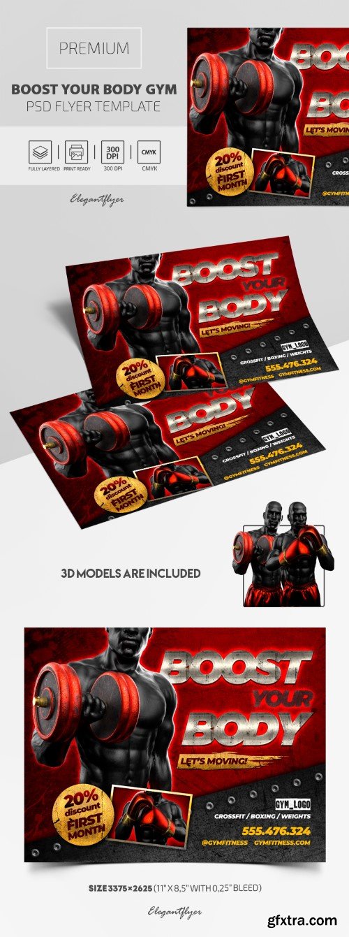 Boost Your Body GYM – Premium PSD Flyer Template