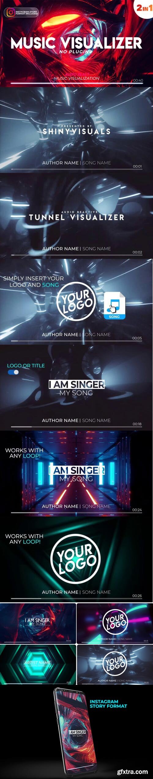 Videohive - Music Visualizer Tunnel with Audio Spectrum - 25505054