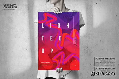 Lighted Up Party - Big Music Poster Design