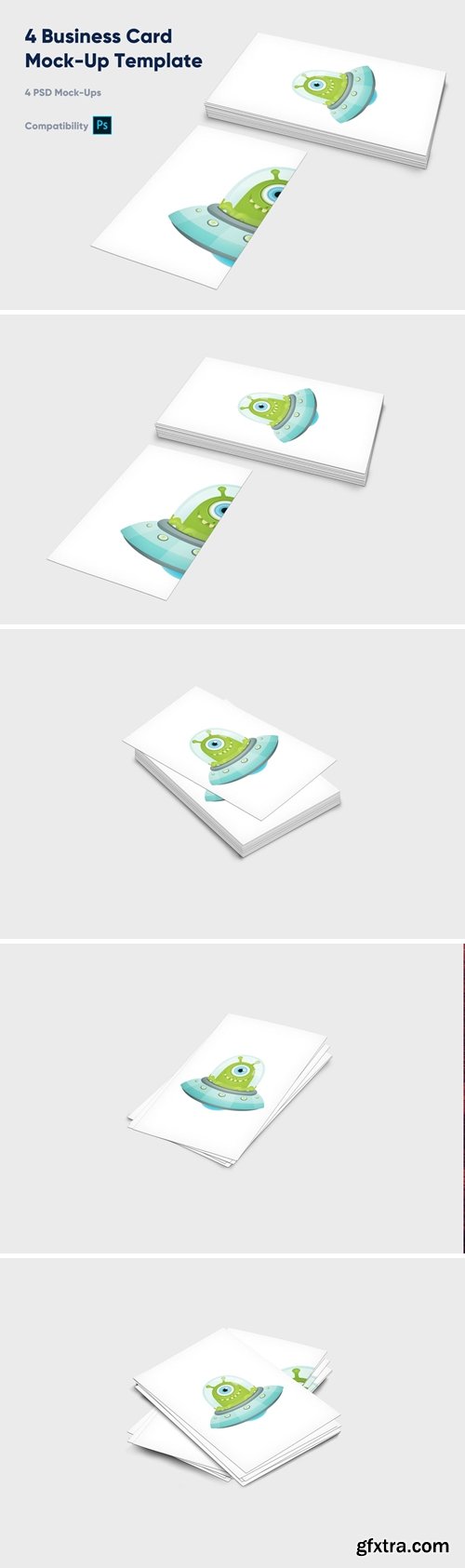 4 Business Card Mock-Up Template