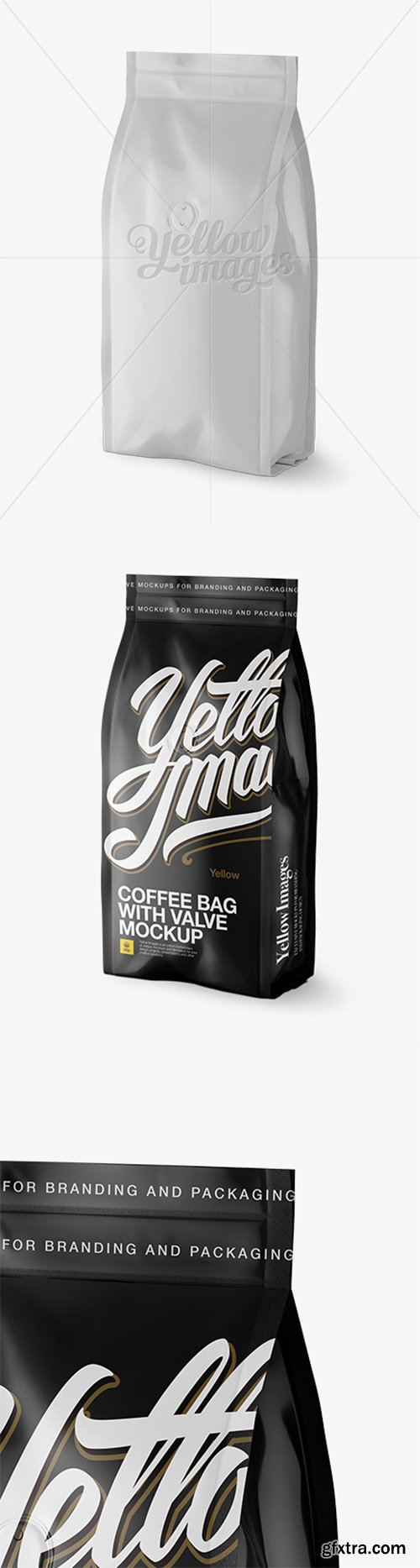 Matte Coffee Bag With Valve Mockup - Halfside View 16867