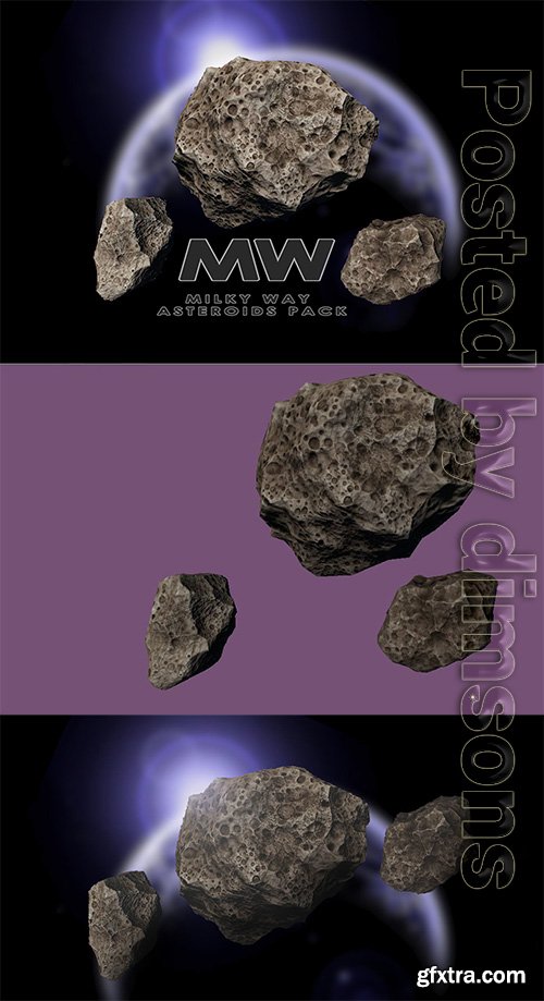 Cgtrader - Asteroids of Andromeda Low-poly 3D model