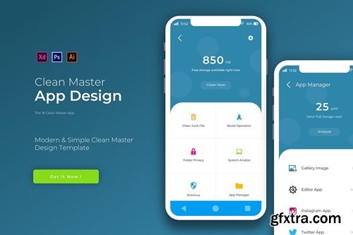 CleanMaster | App Design Template