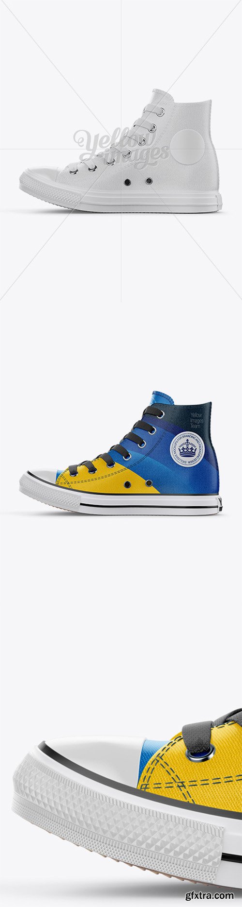 High-Top Canvas Sneaker Mockup - Side View 17622