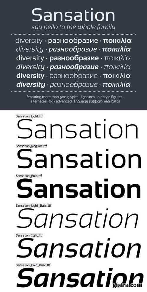 Sansation 1.31 Font Family [6-Weights]