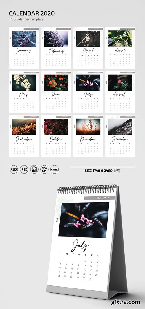 Calendar 2020 - PSD Calendar Template
