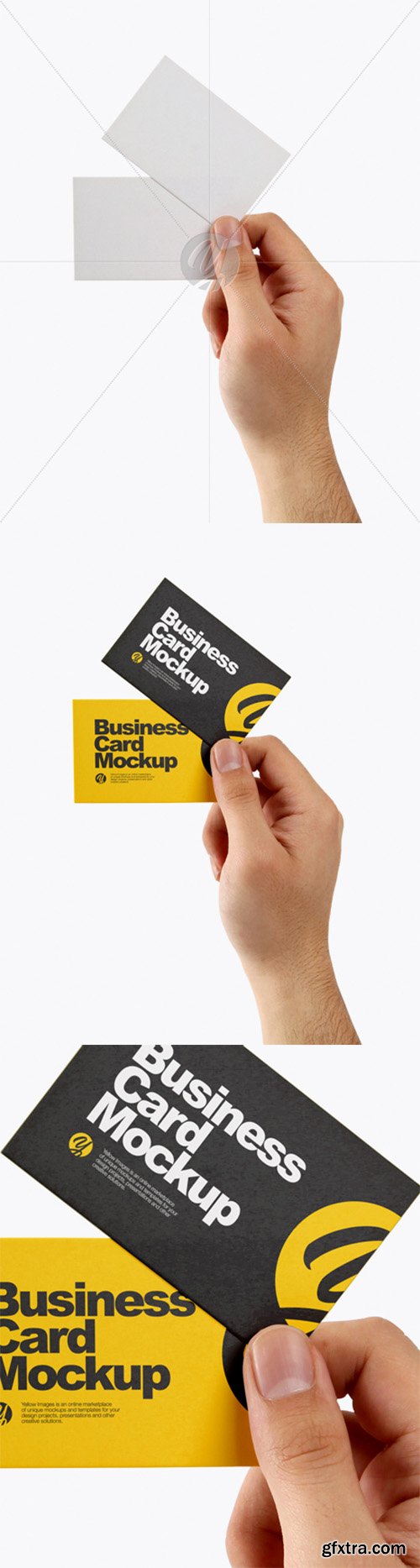 Business Cards in a Hand Mockup 24909