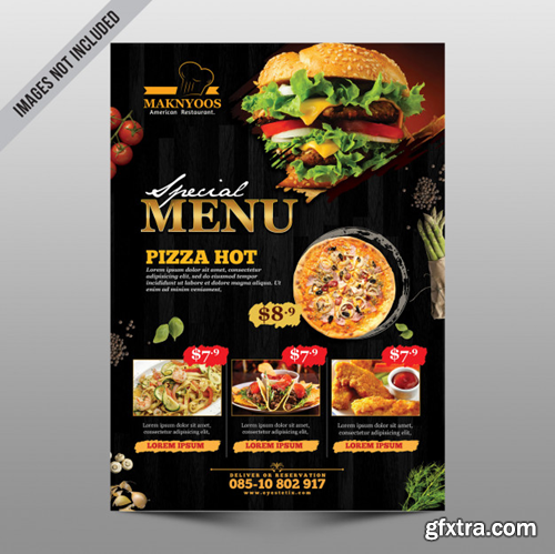 Restaurant menu flyer Premium Psd
