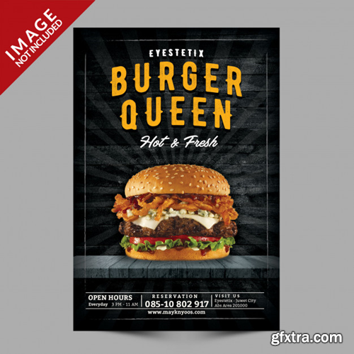Burger flyer mockup Premium Psd