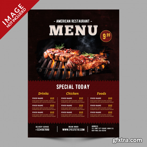 Food menu flyer mockup Premium Psd