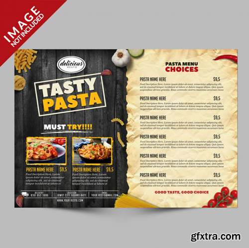Tasty pasta menu premium template Premium Psd