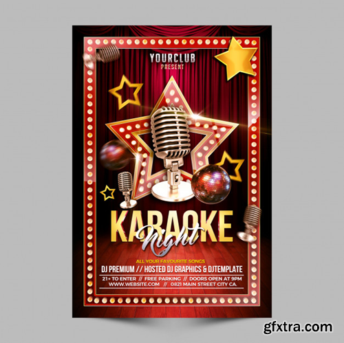 Karaoke night flyer promotion Premium Psd
