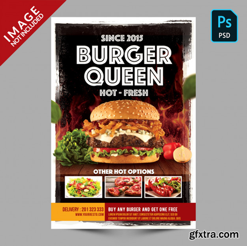 Burger restaurant promotion flyer Premium Psd