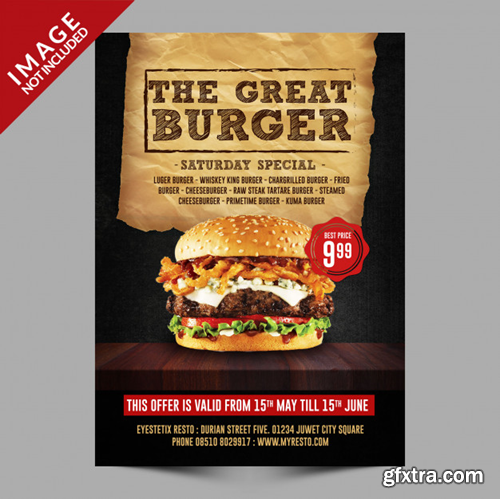 Burger flyer template Premium Psd