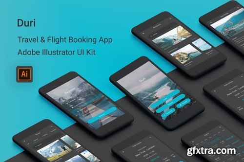 Duri - Travel & Flight Booking Illustrator UI Kit