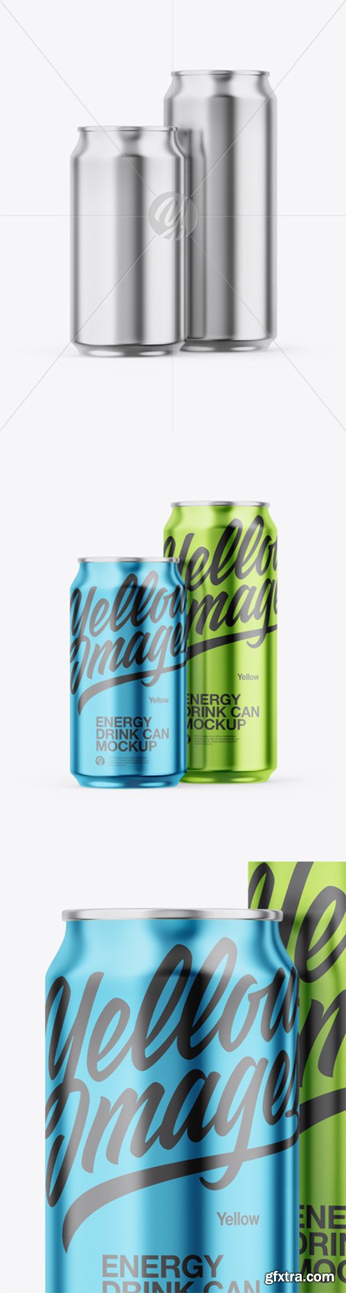 Two Glossy Metallic Cans Mockup 55197