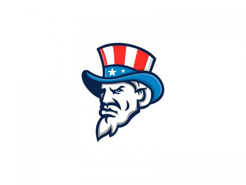 Uncle Sam Wearing USA Top Hat Mascot