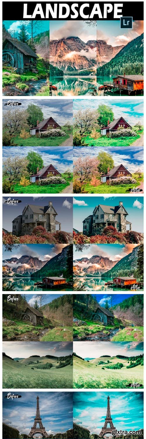 25 Landscape Photoshop Actions, ACR LUts 2960957