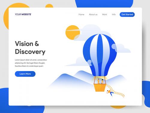 Vision and Discovery with Hot Air Balloon Illustration