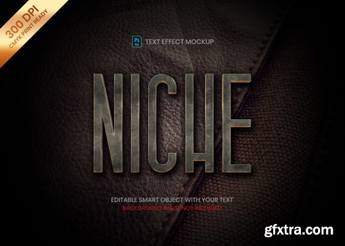 Luxury and elegant leather texture 3d logo text effect template Premium Psd