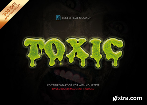 Melting liquid green poison 3d logo text effect template Premium Psd