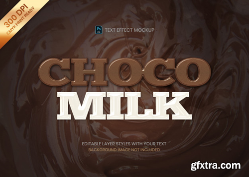 Simple chocolate and milk logo text effect template Premium Psd
