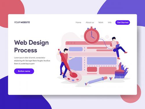 Website Design Process Illustration