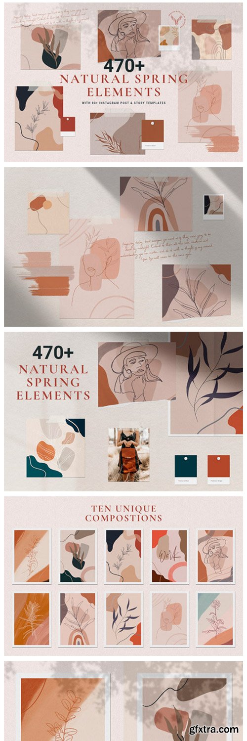 Natural Spring Graphics & Insta Elements 2975454