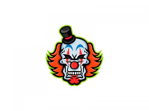 Whiteface Clown Skull Mascot