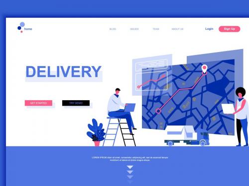 Worldwide Delivery Flat Landing Page Template