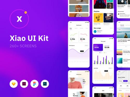 Xiao iOS UI Kit - 260+ Screens with 10 Categories in Light/Dark Variants