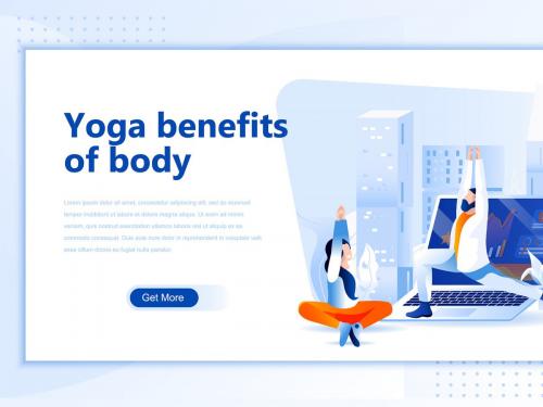 Yoga Benefits Flat Landing Page Header