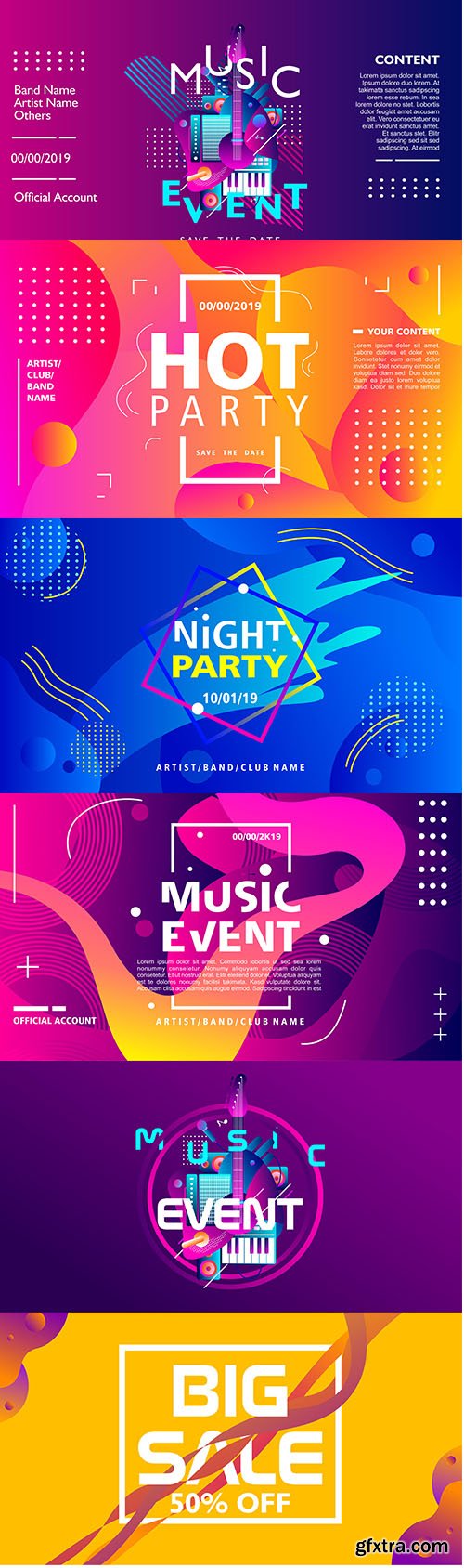 Music Event Background with Colorful Shape