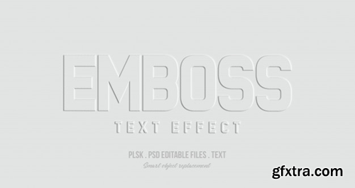 Emboss 3d text style effect mockup Premium Psd