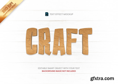 Simple wooden 3d logo text effect template Premium Psd