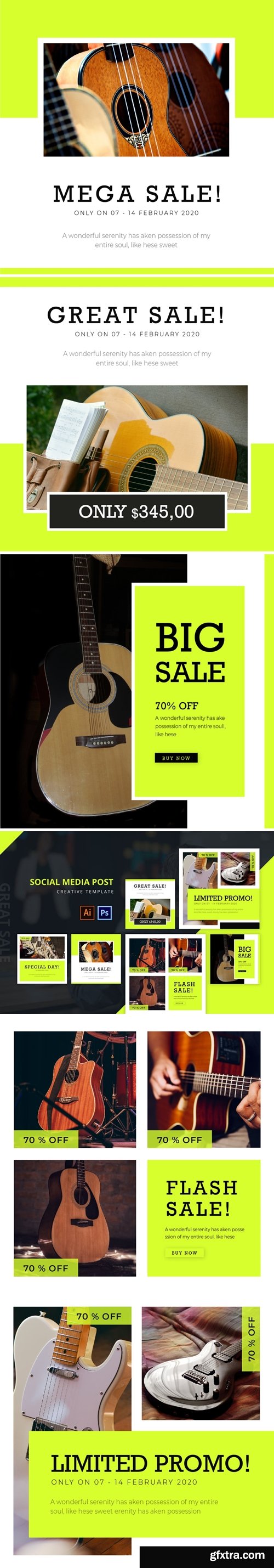 Guitar Sale Social Media Post Template