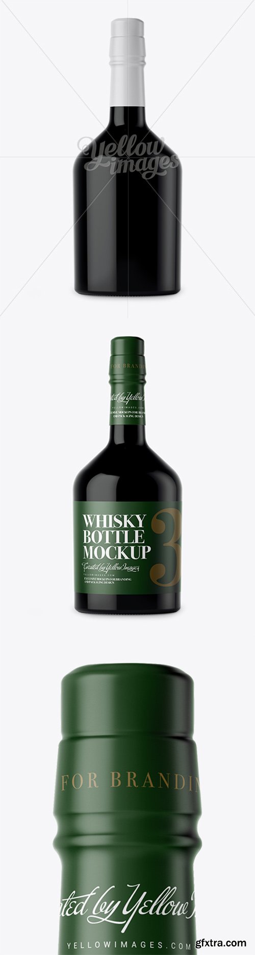 Dark Glass Whiskey Bottle Mockup 14538