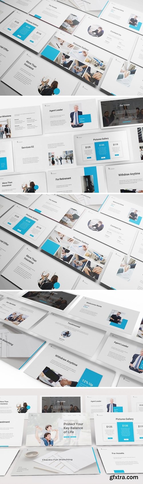 Insurance Powerpoint, Keynote and Google Slides Templates