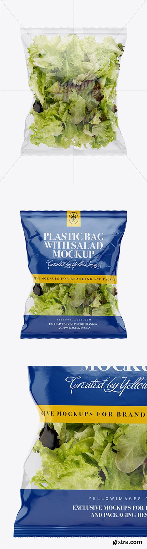 Clear Plastic Bag With Salad Mockup 15768