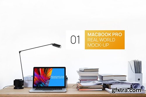 MacBook Retina 15 Office Desk Real World Mock-up