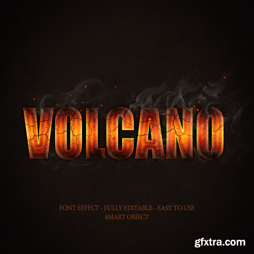 Lava magma volcano fire smoke 3d effect Premium Psd