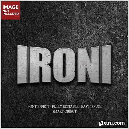 Iron texture 3d font effect Premium Psd